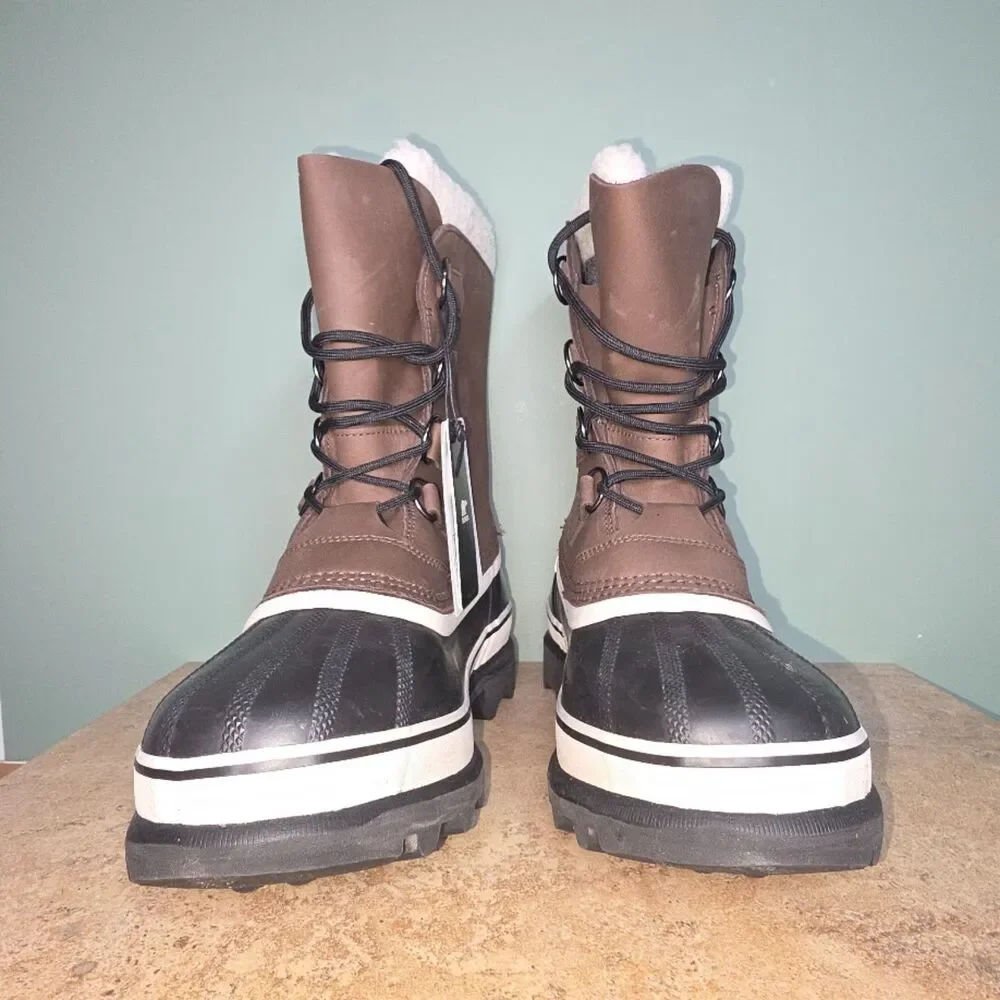 Sorel Men’s Caribou WP Winter Boots Size 9 Buff Tan Waterproof Snow NIB 1002871
